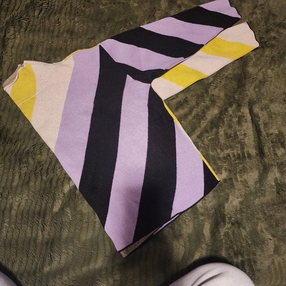 Maeve Yellow, Purple, and Black Striped Turtleneck Sweater - Picture 5 of 5